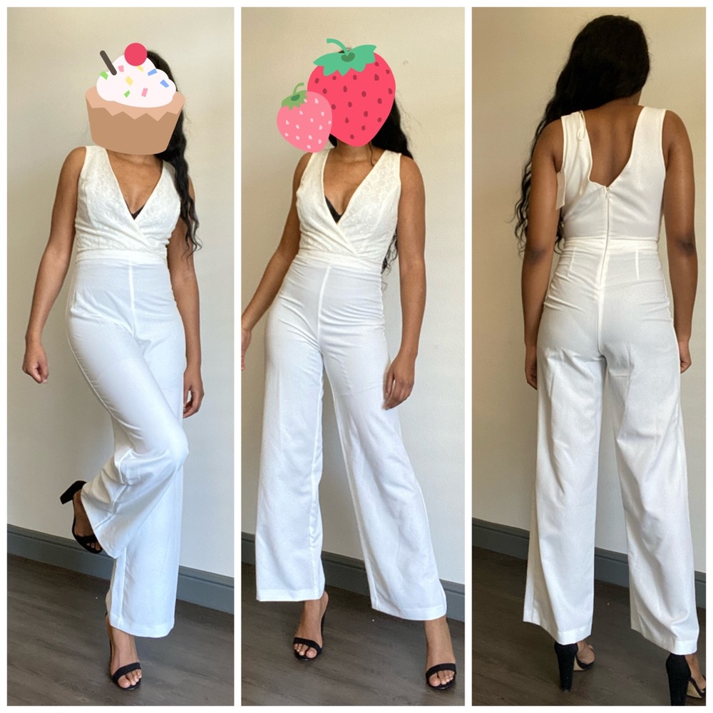 Lipsy London white sleeveless jumpsuit
